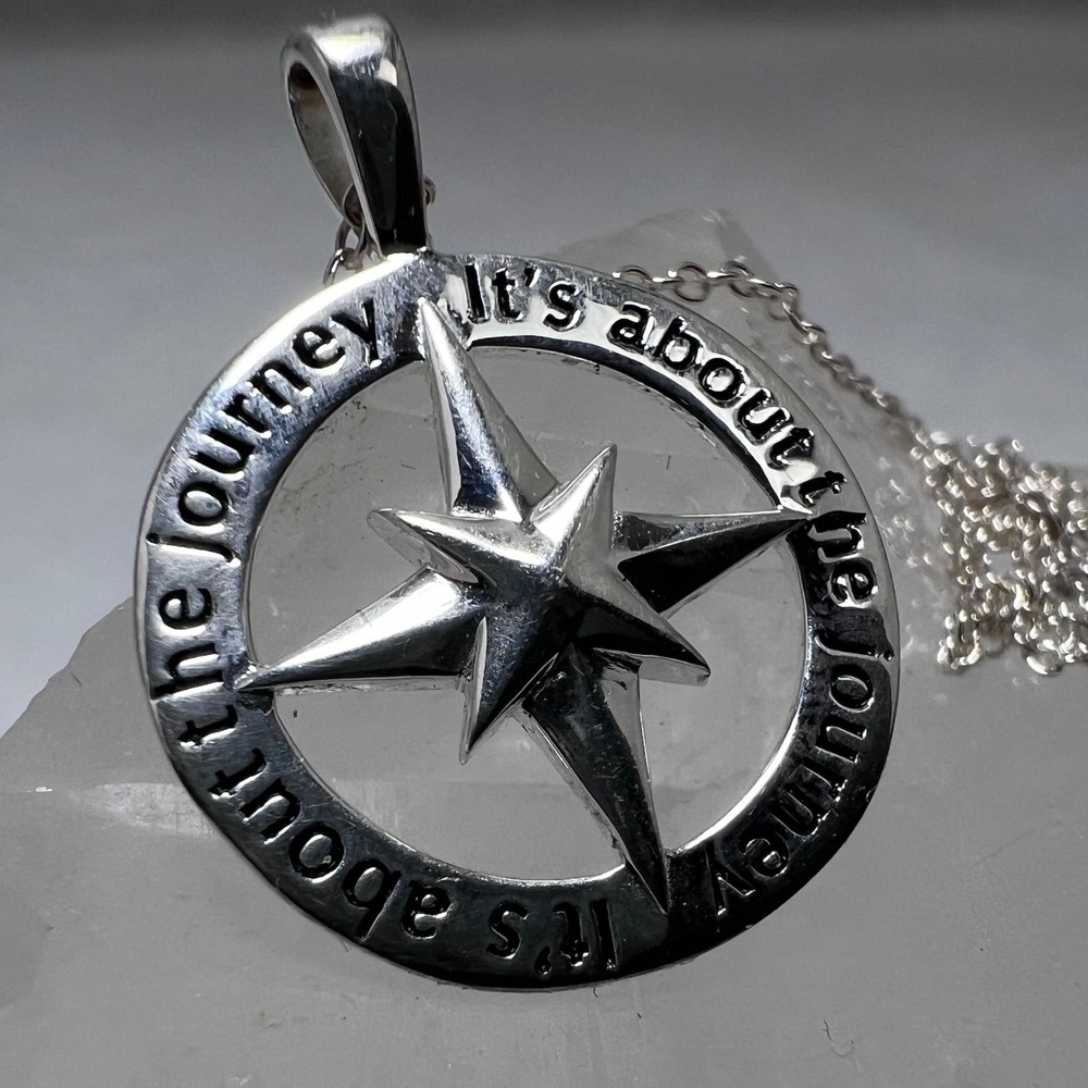 Avon Sterling Silver Compass Journey Necklace Its About The Journey Pendant 925